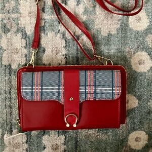 NWT Crossbody Red Plaid Women's Bag